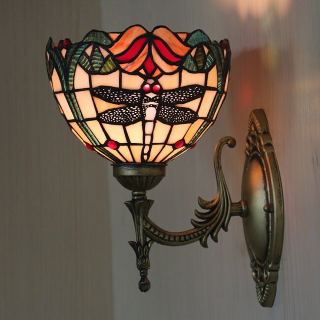 European Retro Creative Dragonfly Wall Lamps For Living Room And Bedroom